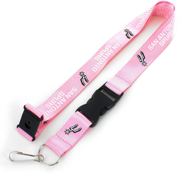 NBA San Antonio Spurs Team Lanyard Keychain ID Holder NBA Fan Accessory, Pink