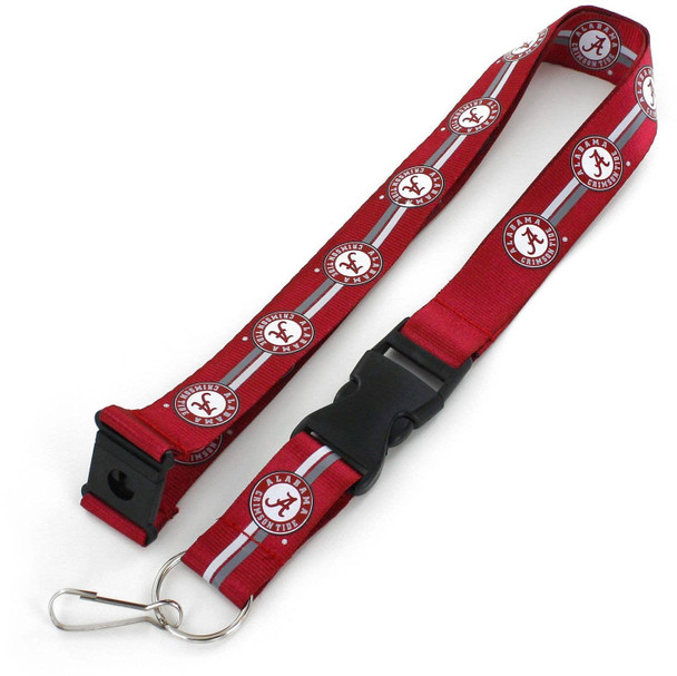 NCAA Alabama Crimson Tide Team Lanyard Keychain ID Holder NCAA Fan Accessory, Red