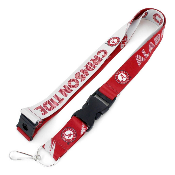 NCAA Alabama Crimson Tide Crossfade Lanyard Keychain ID Holder NCAA Fan Accessory