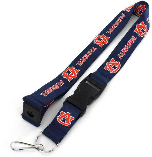 NCAA Auburn Tigers Team Lanyard Keychain ID Holder NCAA Fan Accessory, Blue
