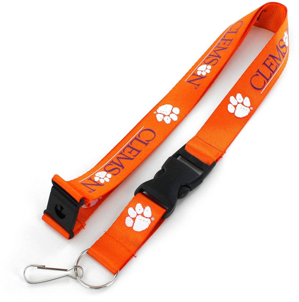 NCAA Clemson Tigers Team Lanyard Keychain ID Holder NCAA Fan Accessory, Orange