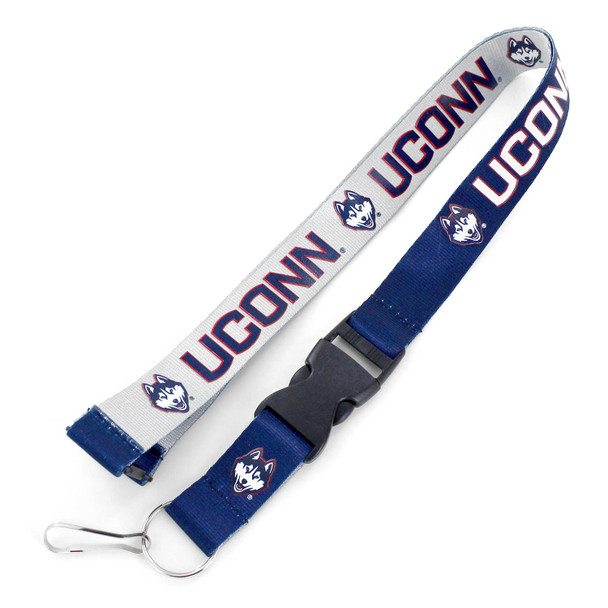 NCAA Connecticut Huskies Reversible Lanyard Keychain ID Holder NCAA Fan Accessory