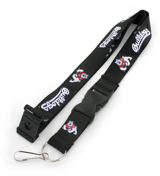 NCAA Fresno State Bulldogs Team Lanyard Keychain ID Holder NCAA Fan Accessory, Black