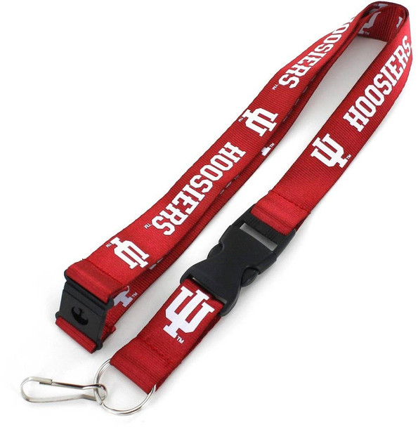 NCAA Indiana Hoosiers Team Lanyard Keychain ID Holder NCAA Fan Accessory, Red