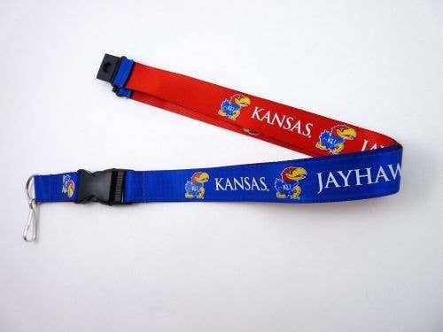 NCAA Kansas Jayhawks Reversible Lanyard Keychain ID Holder NCAA Fan Accessory
