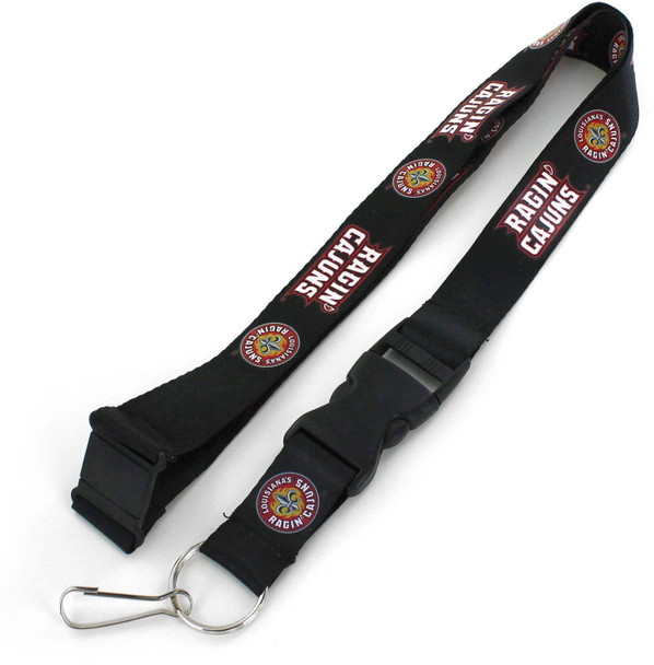 NCAA Louisiana Ragin' Cajuns Team Lanyard Keychain ID Holder NCAA Fan Accessory, Black