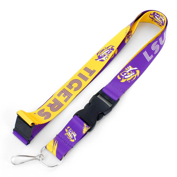 NCAA LSU Tigers Crossfade Lanyard Keychain ID Holder NCAA Fan Accessory