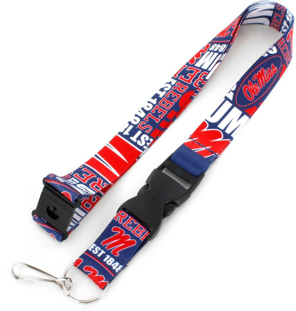NCAA Mississippi Ole Miss Rebels Dynamic Lanyard Keychain ID Holder NCAA Fan Accessory