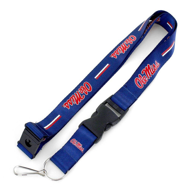 NCAA Mississippi Ole Miss Rebels Team Lanyard Keychain ID Holder NCAA Fan Accessory