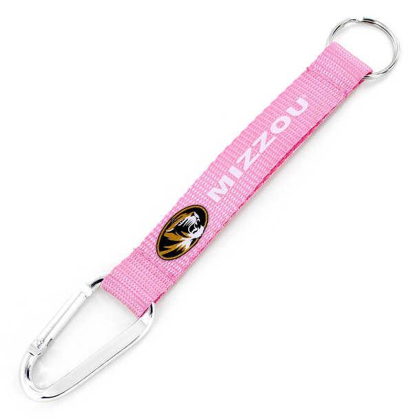 NCAA Missouri Tigers Pink Carabiner Lanyard Keychain