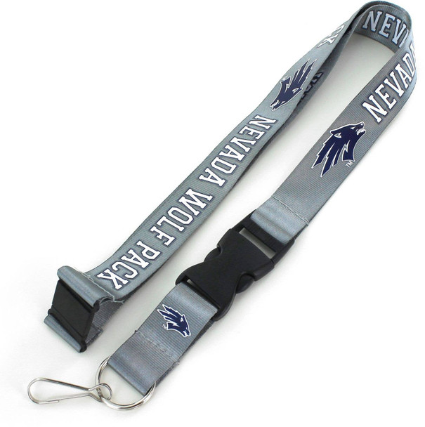 NCAA Nevada Wolf Pack Team Lanyard Keychain ID Holder NCAA Fan Accessory, Gray