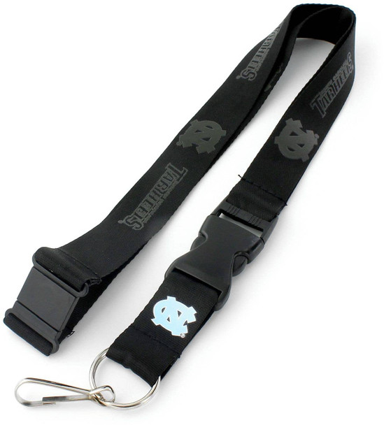 NCAA North Carolina Tar Heels Black on Black Lanyard Keychain ID Holder NCAA Fan Accessory