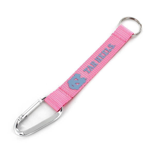 NCAA North Carolina Tar Heels Pink Carabiner Keychain
