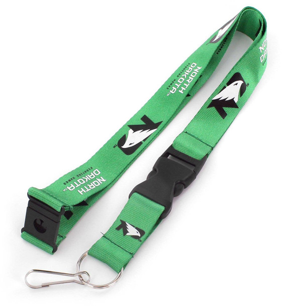 NCAA North Dakota Fighting Hawks Team Lanyard Keychain ID Holder NCAA Fan Accessory, Kelly Green
