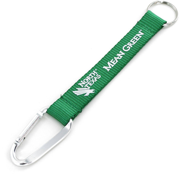NCAA North Texas Mean Green Carabiner Lanyard Keychain