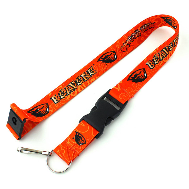 NCAA Oregon State Beavers Graffiti Lanyard Keychain ID Holder NCAA Fan Accessory
