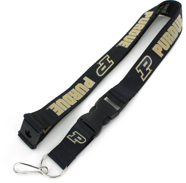 NCAA Purdue Boilermakers Team Lanyard Keychain ID Holder NCAA Fan Accessory, Black