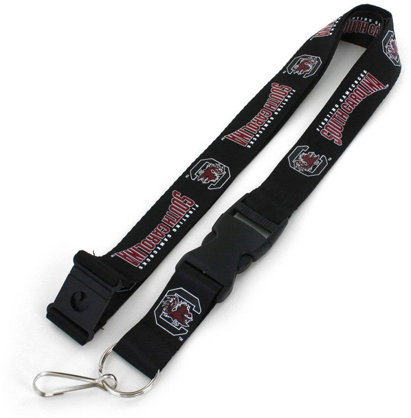 NCAA South Carolina Gamecocks Team Lanyard Keychain ID Holder NCAA Fan Accessory, Black
