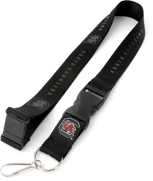 NCAA South Carolina Gamecocks Black on Black Lanyard Keychain ID Holder NCAA Fan Accessory