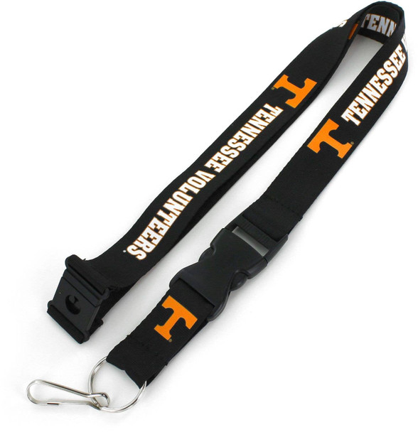 NCAA Tennessee Volunteers Team Lanyard Keychain ID Holder NCAA Fan Accessory, Black