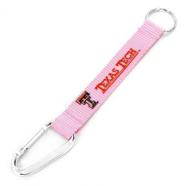 NCAA Texas Tech Red Raiders Pink Carabiner Lanyard Keychain ID Holder NCAA Fan Accessory Keychain