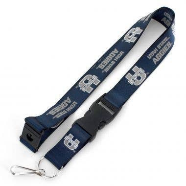 NCAA Utah State Aggies Team Lanyard Keychain ID Holder NCAA Fan Accessory, Blue