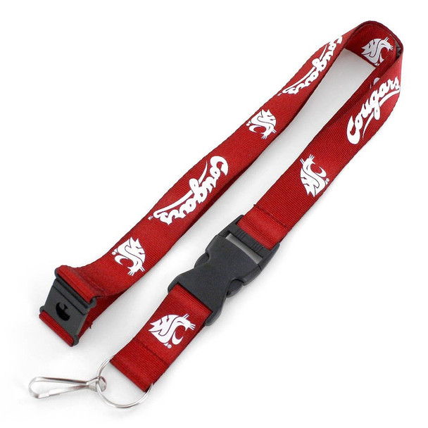 NCAA Washington State Cougars Team Lanyard Keychain ID Holder NCAA Fan Accessory, Red