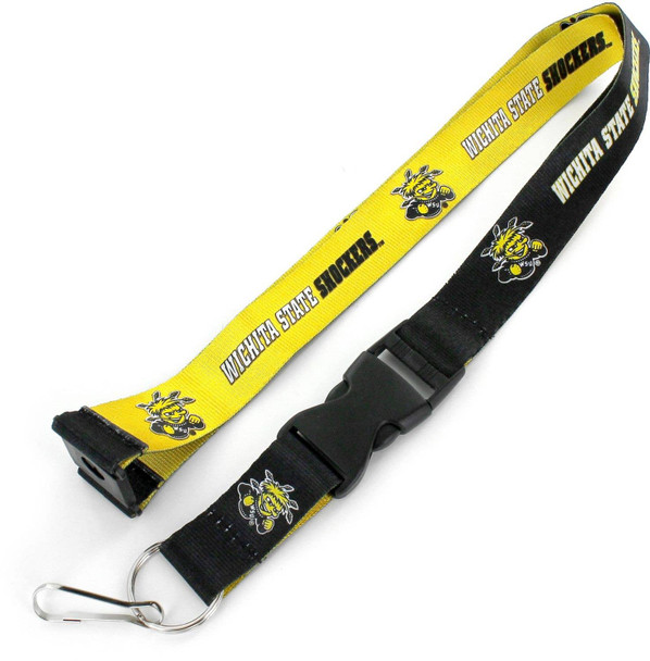 NCAA Wichita State Shockers Reversible Lanyard Keychain ID Holder NCAA Fan Accessory