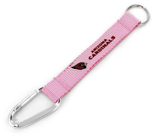 NFL Arizona Cardinals Carabiner Lanyard Keychain ID Holder NFL Fan Accessory Keychain, Pink