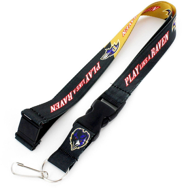 NFL Baltimore Ravens Slogan Lanyard Keychain ID Holder NFL Fan Accessory