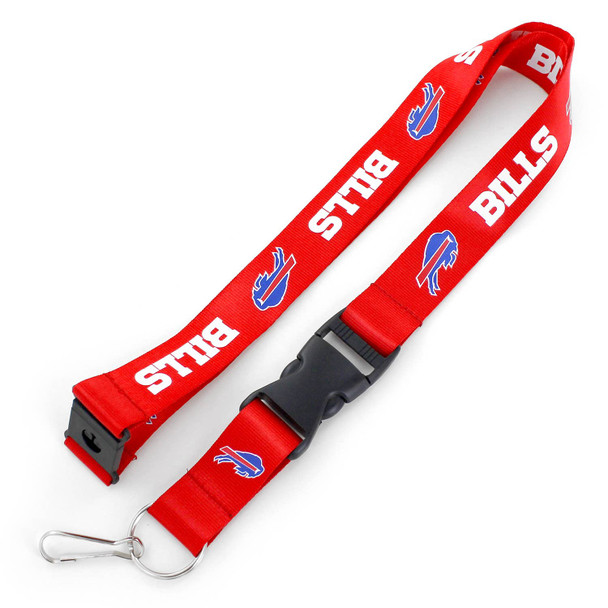 NFL Buffalo Bills Team Lanyard Keychain ID Holder NFL Fan Accessory, Red
