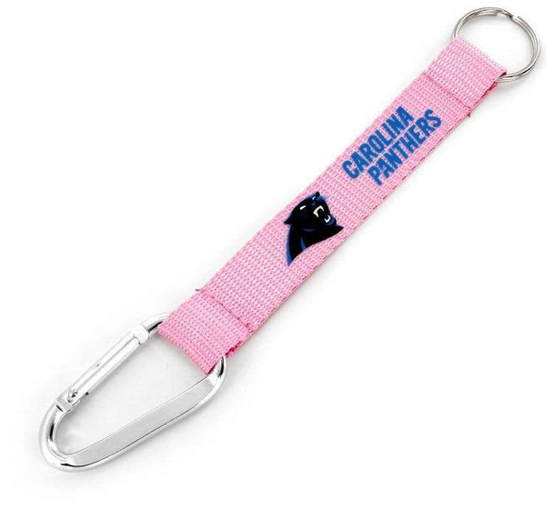 NFL Carolina Panthers Carabiner Lanyard Keychain, Pink
