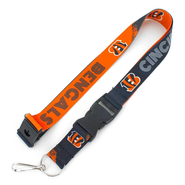 NFL Cincinnati Bengals Crossfade Lanyard Keychain ID Holder NFL Fan Accessory