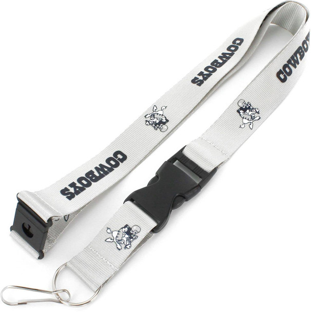 NFL Dallas Cowboys Throwback Lanyard Keychain ID Holder NFL Fan Accessory, White