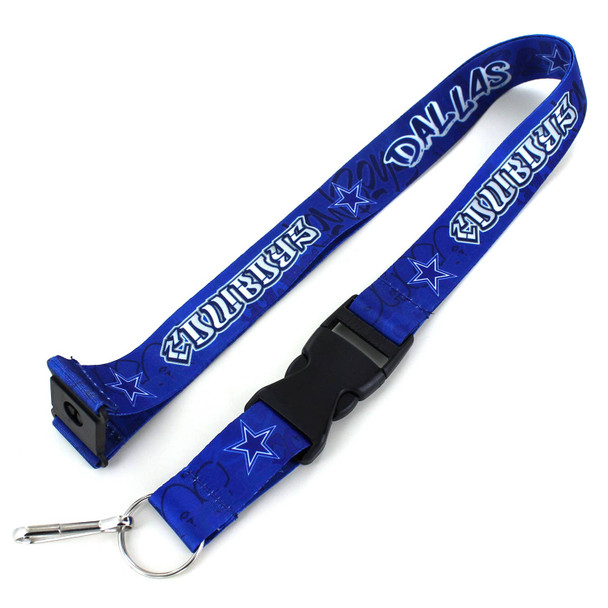 NFL Dallas Cowboys Graffiti Lanyard Keychain ID Holder NFL Fan Accessory