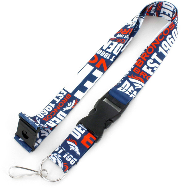 NFL Denver Broncos Dynamic Lanyard Keychain ID Holder NFL Fan Accessory