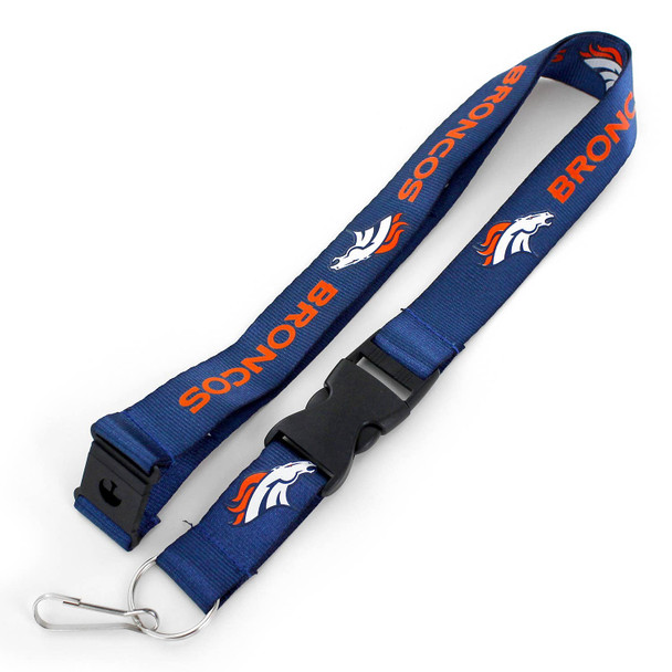 NFL Denver Broncos Team Lanyard Keychain ID Holder NFL Fan Accessory, Blue
