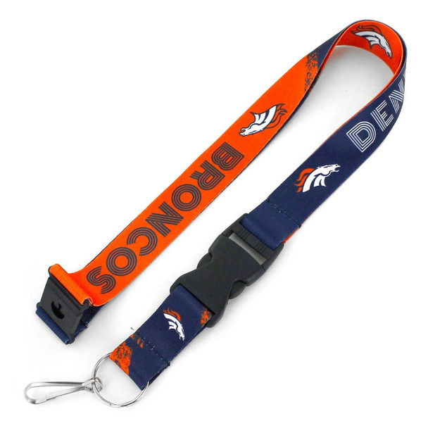 NFL Denver Broncos Crossfade Lanyard Keychain ID Holder NFL Fan Accessory