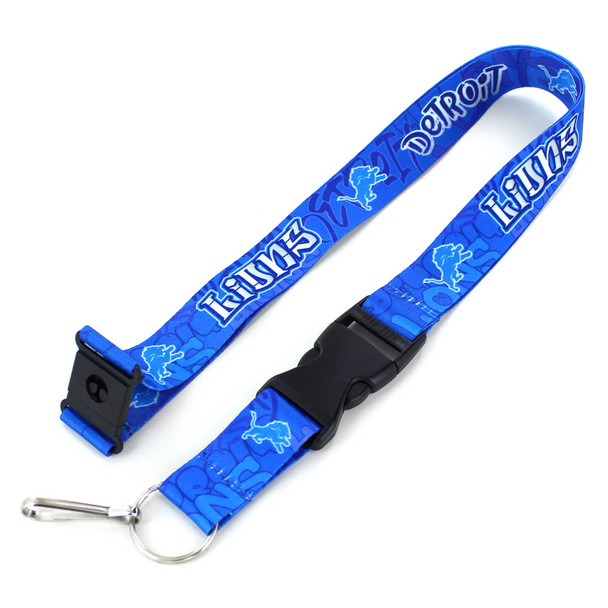 NFL Detroit Lions Graffiti Lanyard Keychain ID Holder NFL Fan Accessory