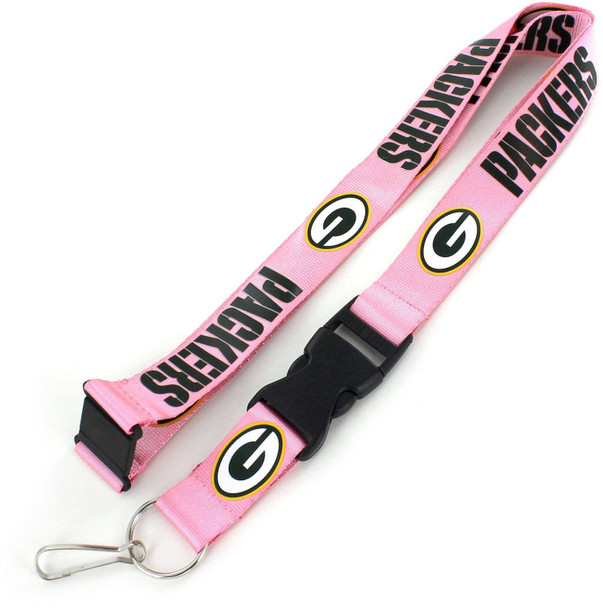 NFL Green Bay Packers Team Lanyard Keychain ID Holder NFL Fan Accessory, Pink