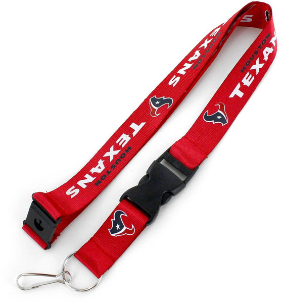 NFL Houston Texans Team Lanyard Keychain ID Holder NFL Fan Accessory, Red