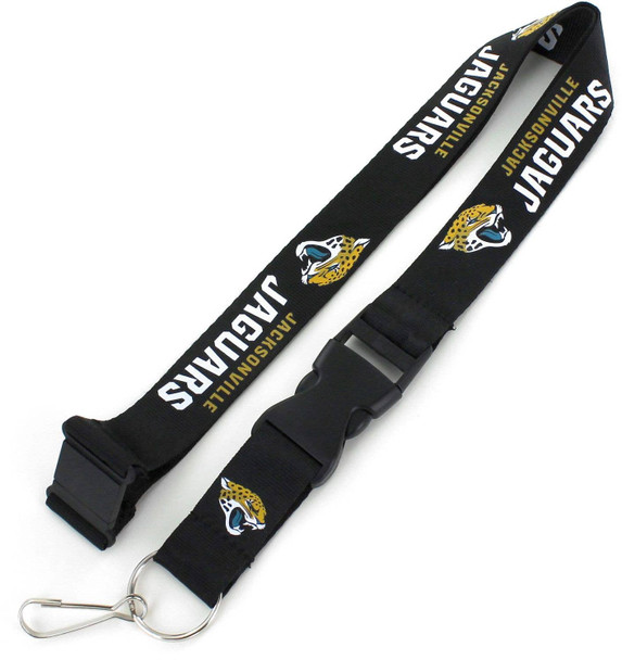 NFL Jacksonville Jaguars Team Lanyard Keychain ID Holder NFL Fan Accessory, Black