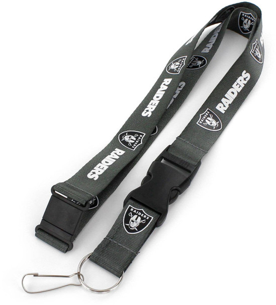 NFL Las Vegas Raiders Team Lanyard, Charcoal