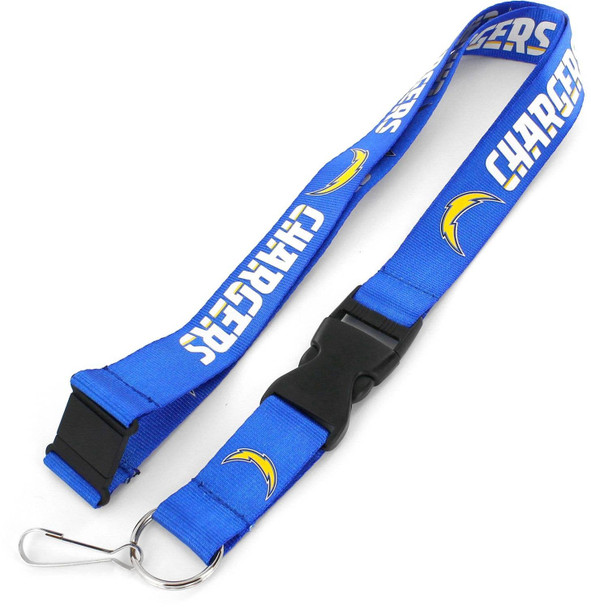 NFL Los Angeles Chargers Team Lanyard Keychain ID Holder NFL Fan Accessory, Light Blue