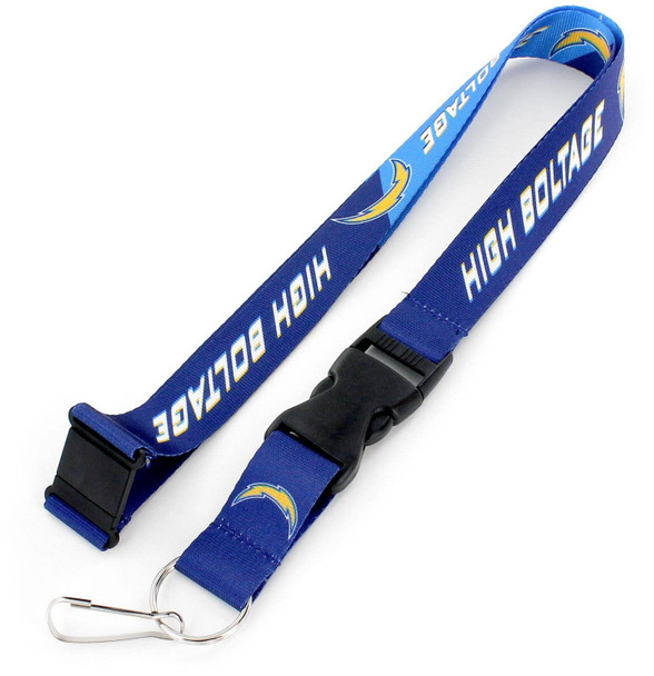 NFL Los Angeles Chargers Slogan Lanyard Keychain ID Holder NFL Fan Accessory