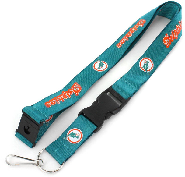 NFL Miami Dolphins Throwback Lanyard Keychain ID Holder NFL Fan Accessory