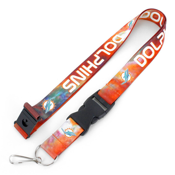 NFL Miami Dolphins Galaxy Lanyard Keychain ID Holder NFL Fan Accessory