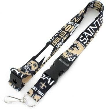 NFL New Orleans Saints Dynamic Lanyard Keychain ID Holder NFL Fan Accessory