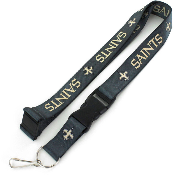 NFL New Orleans Saints Team Lanyard, Charcoal