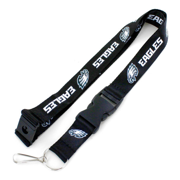 NFL Philadelphia Eagles Team Lanyard Keychain ID Holder NFL Fan Accessory, Black